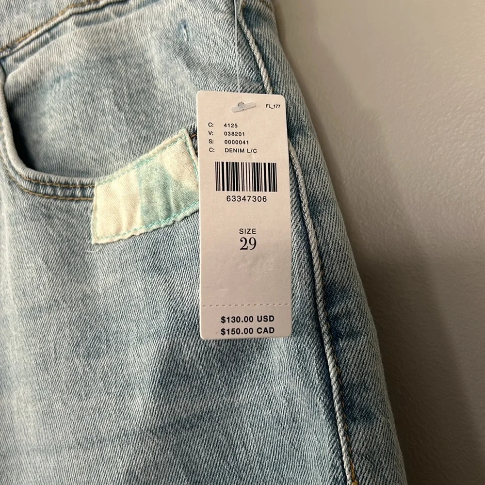 Anthropologie Pilcro Ultra HR Patchwork‎ Light Denim Bermuda Shorts 29 Retro